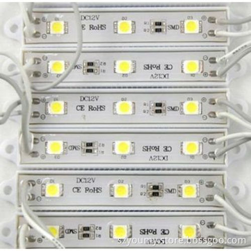 5050 SMD 3 LED Module, White, Waterproof, Decoration, Advertisement, DC 12V
